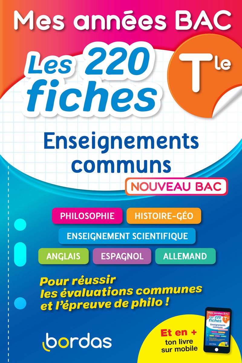 Mes années BAC - Les 200 fiches Enseignements communs Terminale book