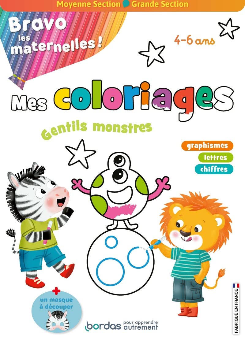 Bravo les maternelles - Mes coloriages - Gentils monstres - Moyenne section et Grande section: Moyenne Section - Grande Section Non-fiction