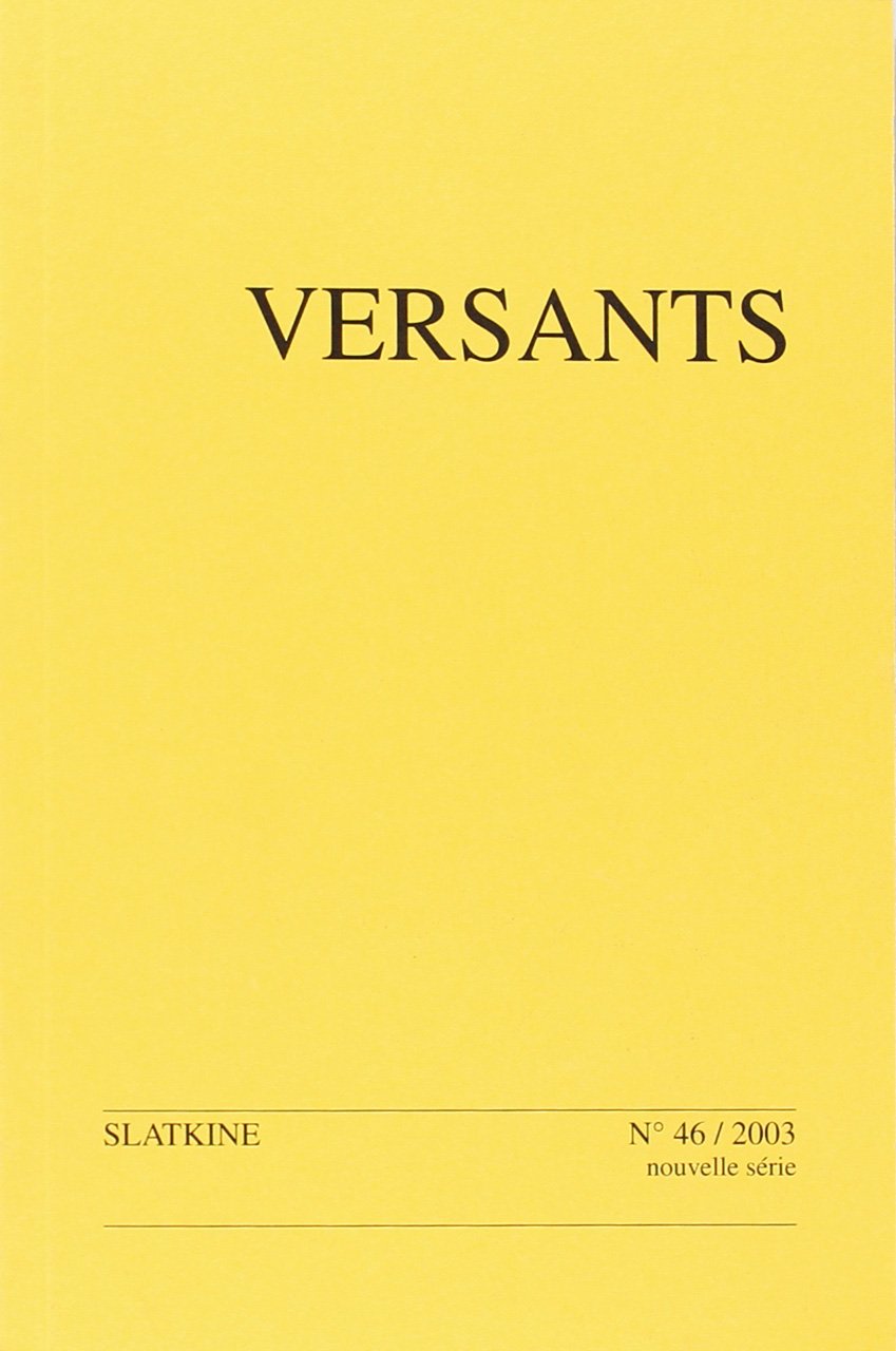 Versants No46. Revue Suisse des Littératures Romanes. Litterature au Feminin. Books