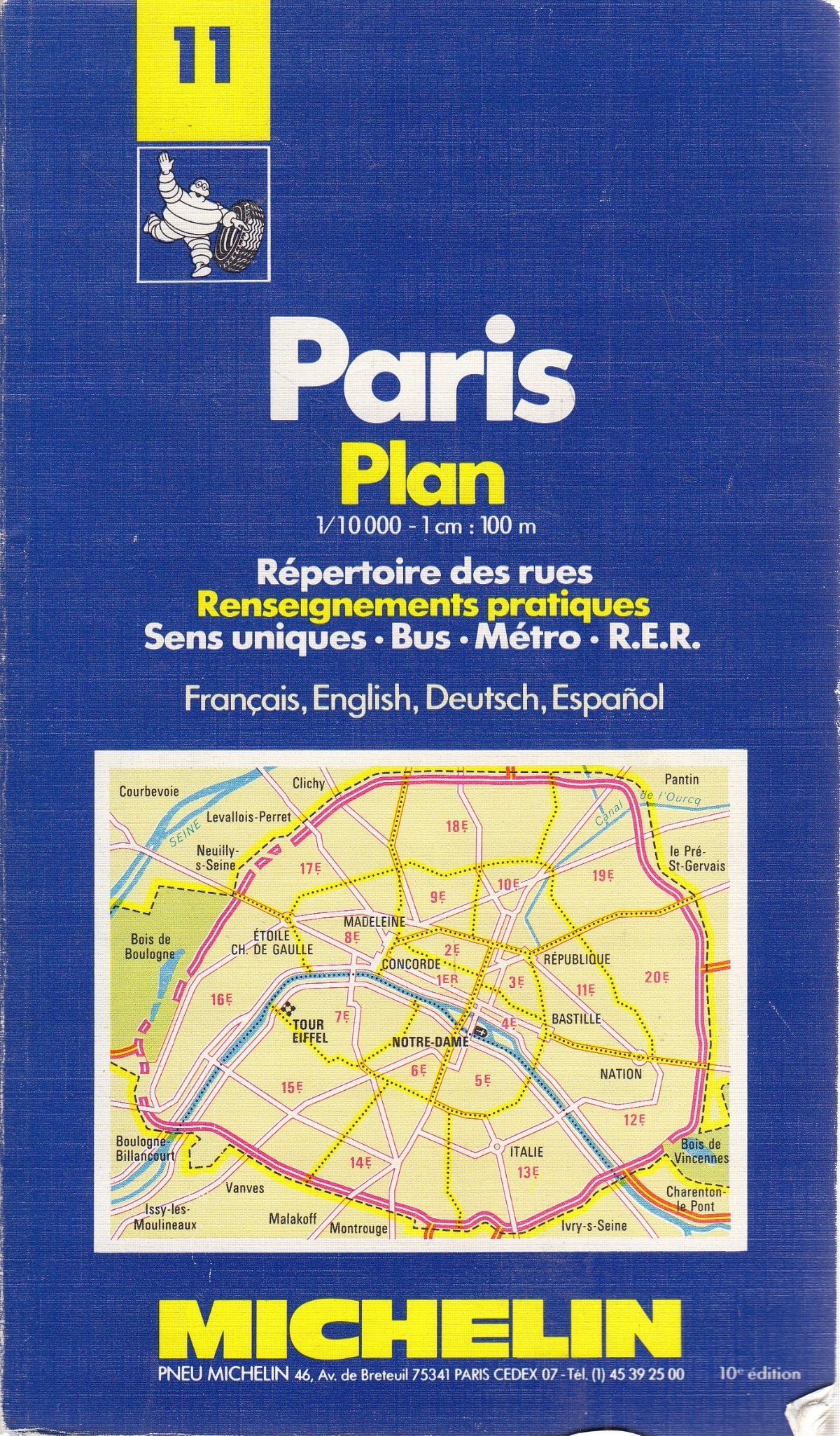Paris plan: Repertoire des rues, renseignements pratiques, sens uniques, bus, metro, R.E.R Books