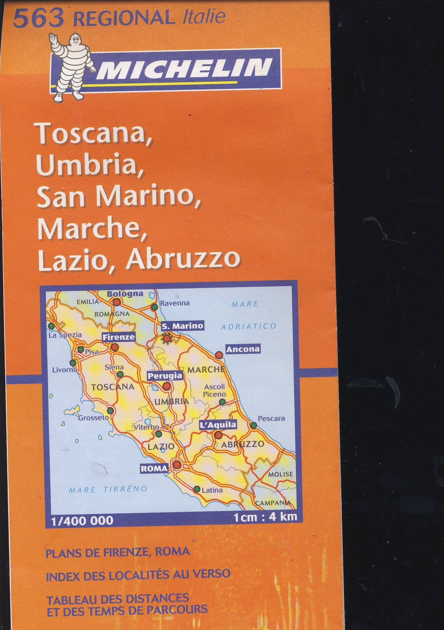 Carte routière : Toscana, Umbria, Lazio, Marche, Abruzzo, Republica di San Marino, N° 11563 (en italien) (KAARTEN/CARTES MICHELIN) Leisure, Home & Garden