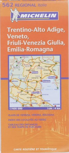 Carte routière : Veneto, Trentino Alto Adige, Friuli Venezia Giulia, Emilia Romagna, N° 11562 (en italien) (KAARTEN/CARTES MICHELIN) Leisure, Home & Garden