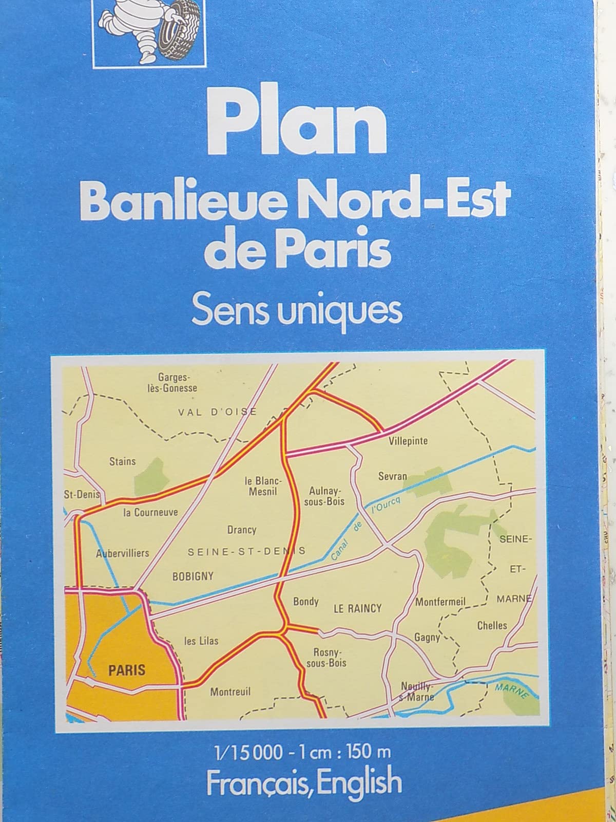 Michelin Paris Northeast Street With Index Geology & Geography