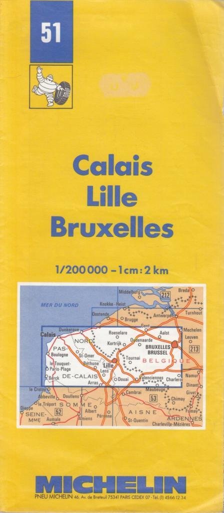 Michelin Detailed Map 51: Calais, Lille, Brussels (Michelin Maps) Maps & Plans