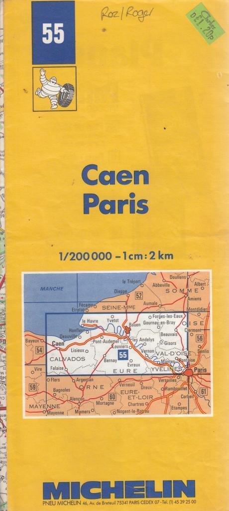 Carte routière : Caen - Rouen - Paris, 55, 1/200000 book