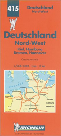 Michelin Map Allemagne Nord-Ouest = North-West Germany (Michelin Map, 415, Band 415) Leisure, Home & Garden