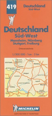 Michelin Deutschland Sud-West Allemagne Sud-Ouest/Germany South-West (Michelin Map, 419, Band 419) Leisure, Home & Garden