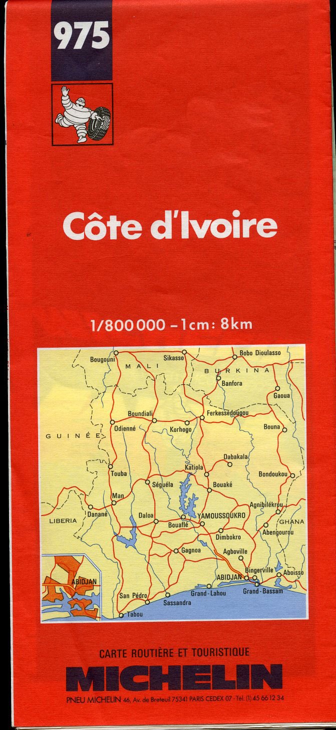 Michelin Maps: Ivory Coast (Africa Main Roads Series, Band 975) Maps & Plans