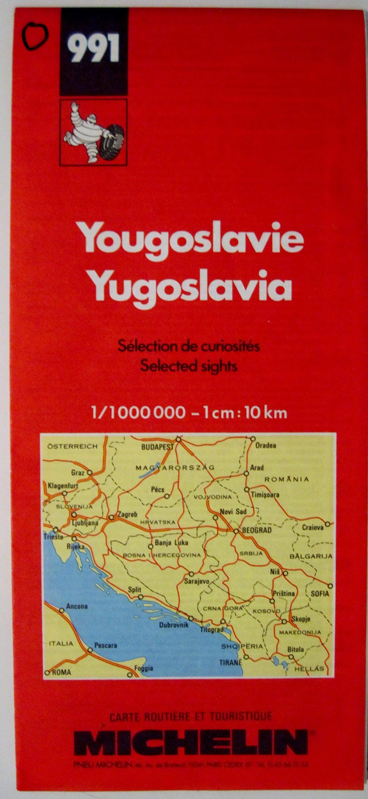 Michelin Main Road Map: Yugoslavia Travel Guides