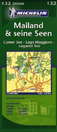 Michelin Karte Mailand & seine Seen. Milan et les lacs: Comer See, Lago Maggiore, Luganer See. Ortsverz., Stadtpln. v. Milano, Varese, Como, Lecco, Novarra, Lugano, Locarno Maps & Plans