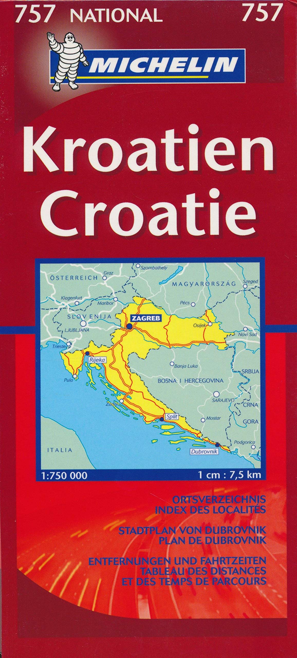 Michelin Local Kroatien 1:750 000. Stadtpläne. Ortsverzeichnis Maps & Plans