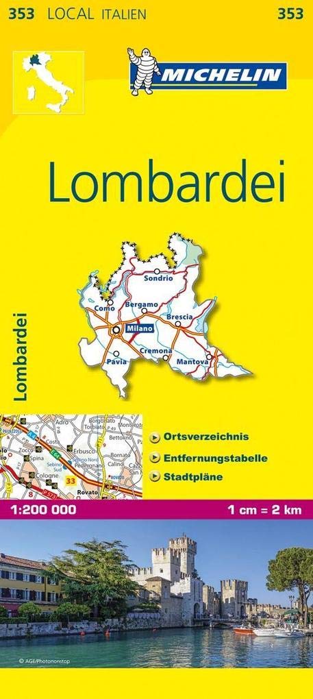 Michelin Lokalkarte Lombardei 1 : 200 000 Leisure, Home & Garden