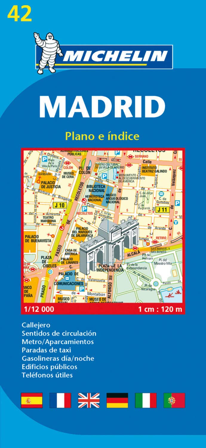 Madrid: Plano e Indice. Callejero, Sentidos de circulacion, Metro/Aparcamientos, Paradas de taxi, Gasolineras dia/noche, Edificios publicos, Telefonos utiles (Planos Michelin) Leisure, Home & Garden