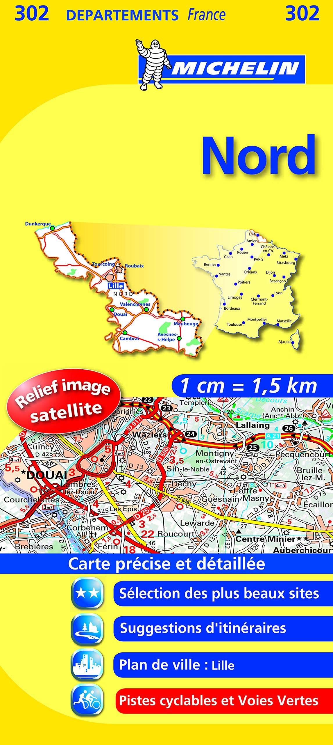 NORD 11302 CARTE ' LOCAL ' ( France ) MICHELIN KAART (KAARTEN/CARTES MICHELIN) Leisure, Home & Garden
