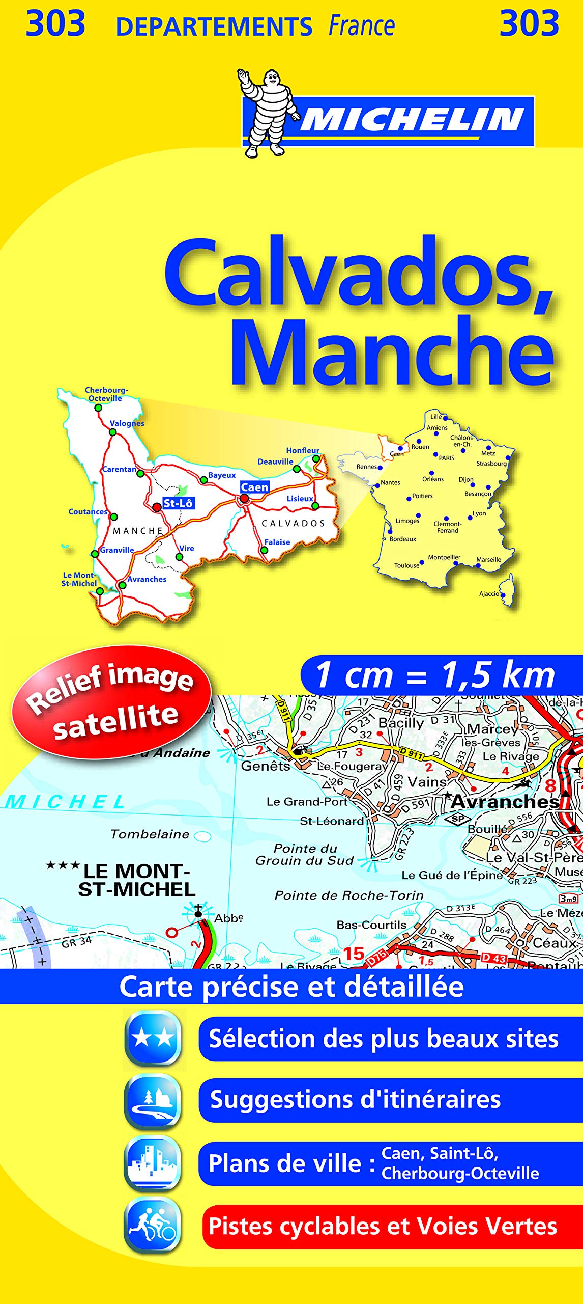 CALVADOS / MANCHE 11303 CARTE ' LOCAL ' ( France ) MICHELIN KAART (KAARTEN/CARTES MICHELIN) Leisure, Home & Garden