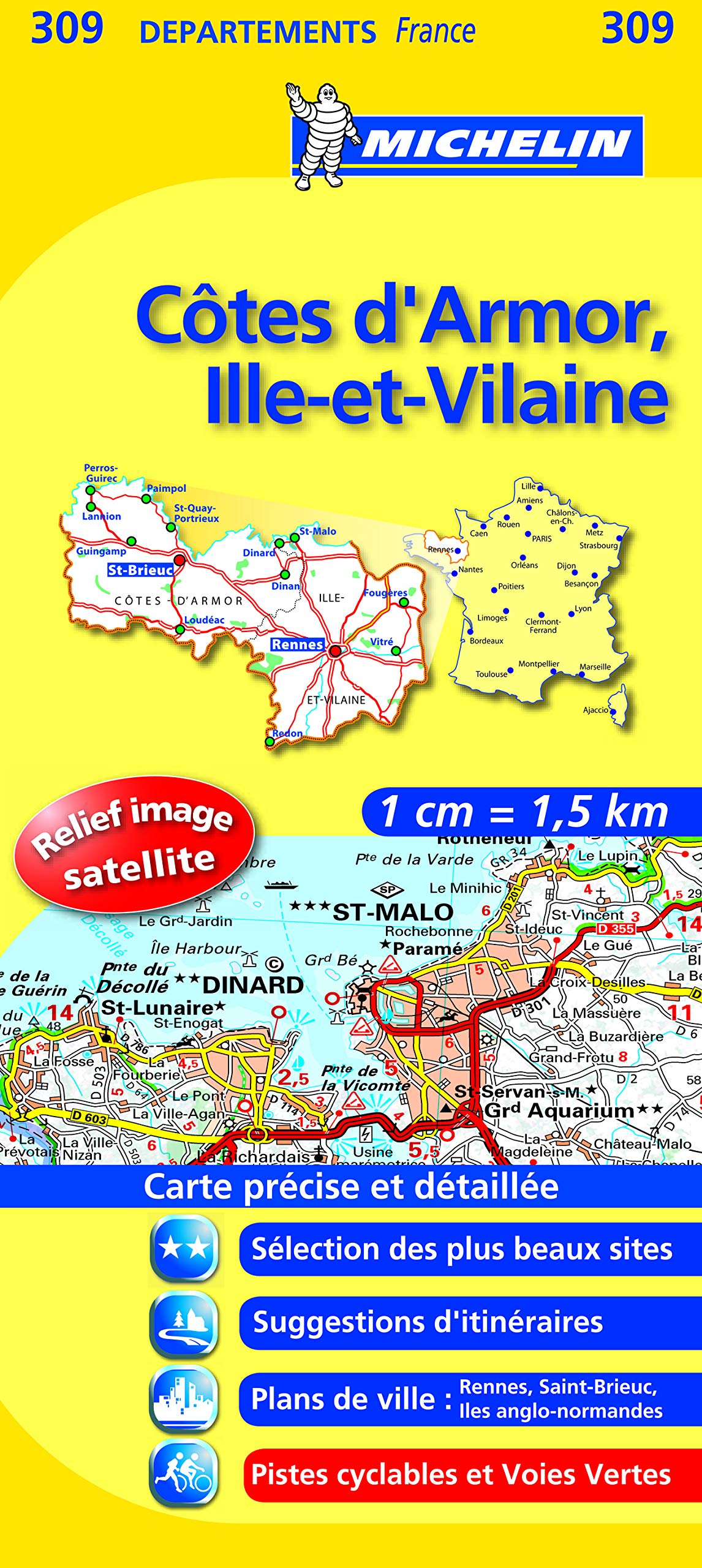 COTES D ' ARMOR 11309 CARTE ' LOCAL ' ( France ) MICHELIN KAART (KAARTEN/CARTES MICHELIN) Leisure, Home & Garden
