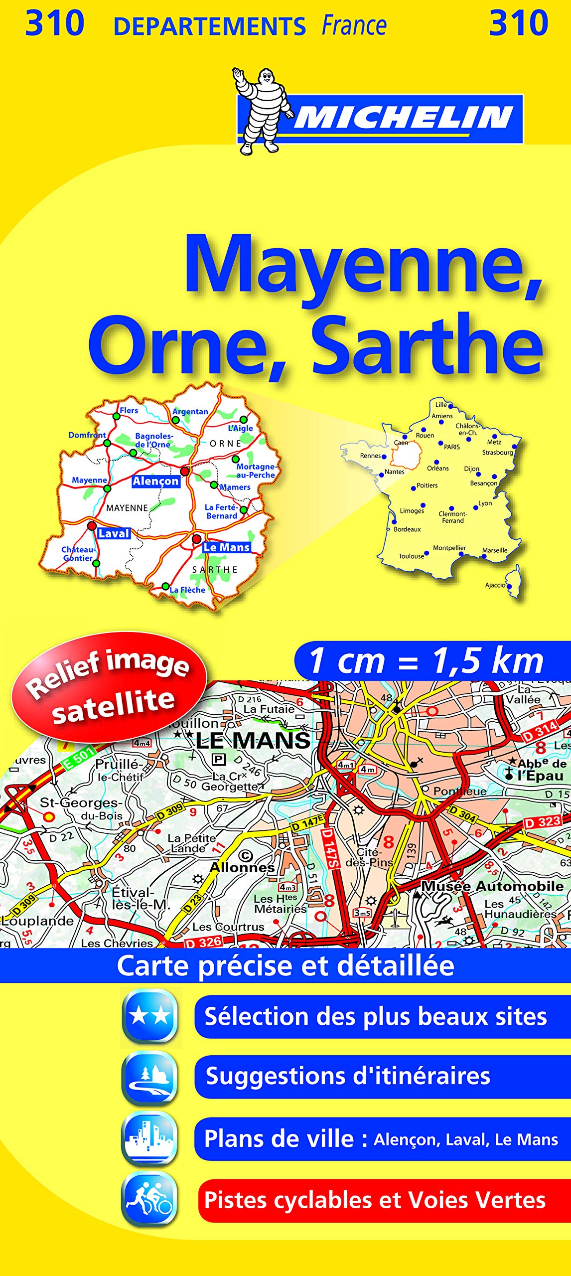 MAYENNE / ORNE / SARTHE 11310 CARTE ' LOCAL ' ( France ) MICHELIN KAART (KAARTEN/CARTES MICHELIN) Leisure, Home & Garden
