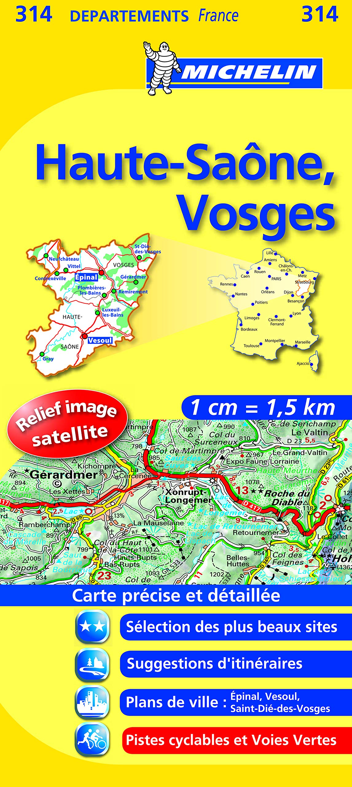 HAUTE - SAONE / VOSGES 11314 CARTE ' LOCAL ' ( France ) MICHELIN KAART (KAARTEN/CARTES MICHELIN) Leisure, Home & Garden