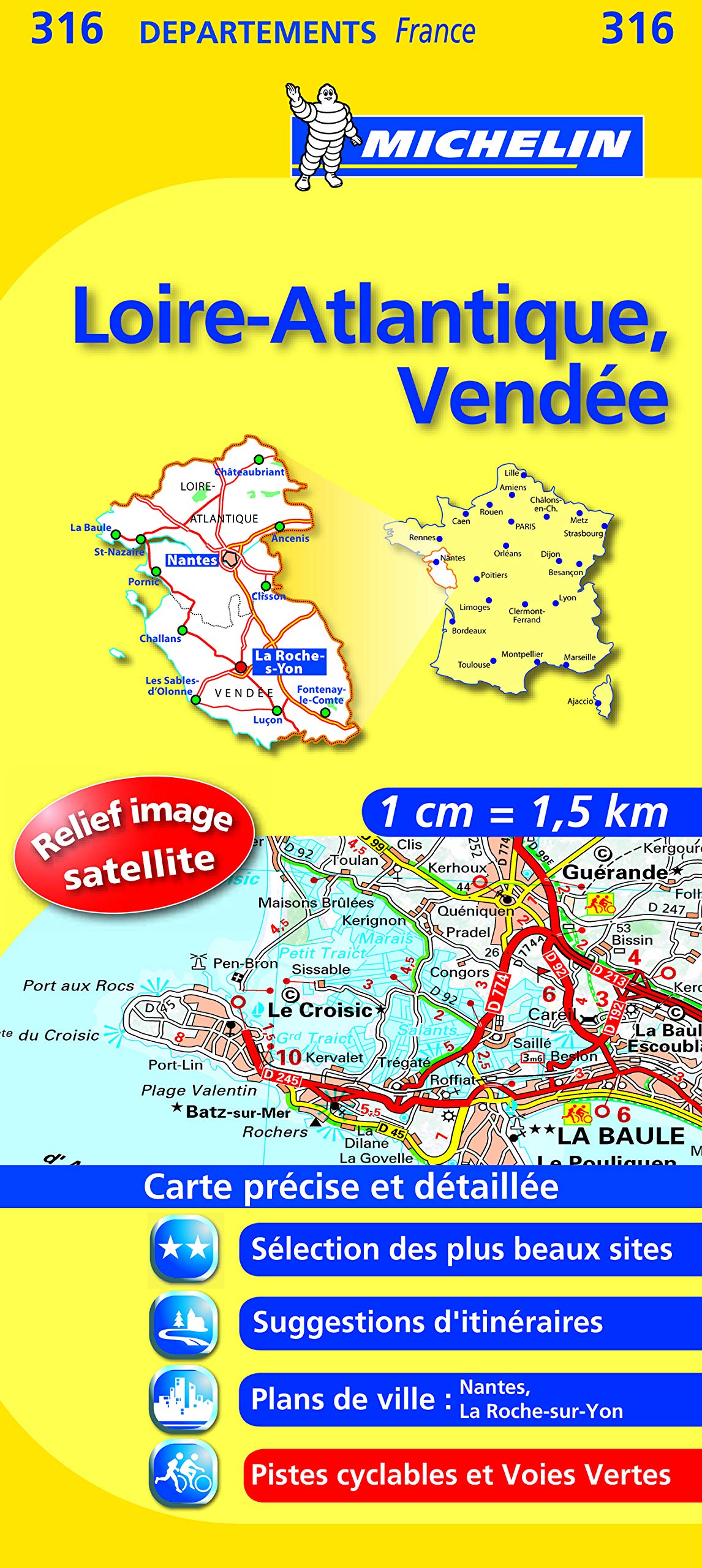 LOIRE - ATLANTIQUE / VENDEE 11316 CARTE ' LOCAL ' ( France ) MICHELIN KAART (KAARTEN/CARTES MICHELIN) Leisure, Home & Garden