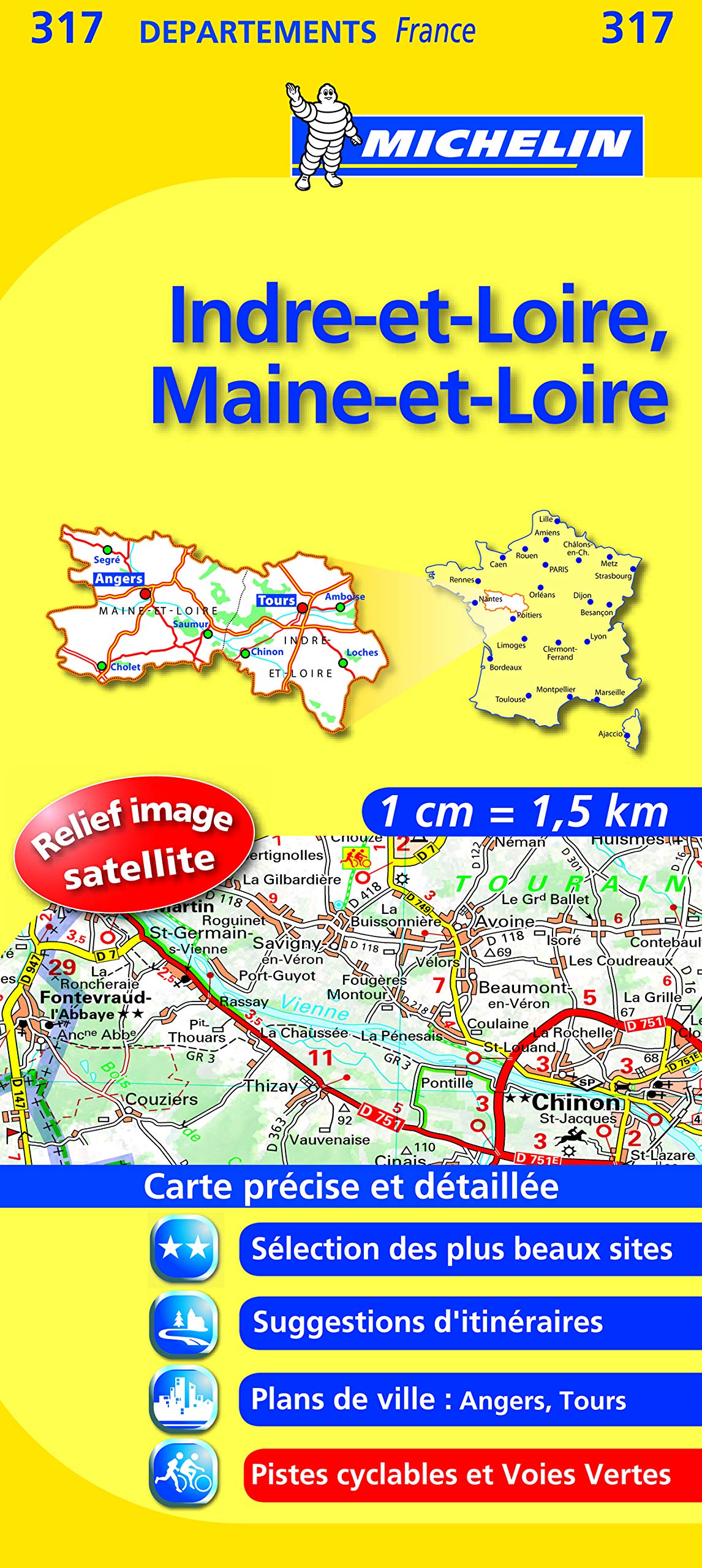 INDRE & LOIRE / MAINE 11317 CARTE ' LOCAL ' ( France ) MICHELIN KAART (KAARTEN/CARTES MICHELIN) Leisure, Home & Garden