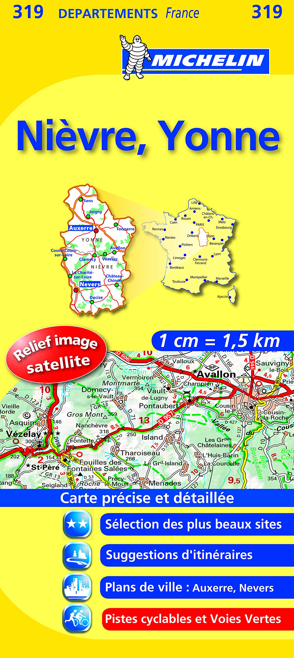 NIEVRE / YONNE 11319 CARTE ' LOCAL ' ( France ) MICHELIN KAART (KAARTEN/CARTES MICHELIN) Leisure, Home & Garden