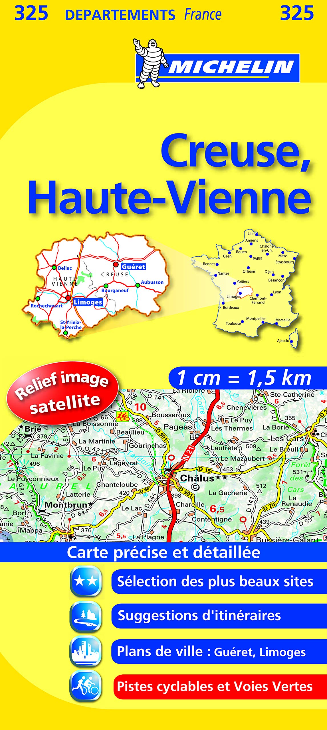 CREUSE / HAUTE - VIENNE 11325 CARTE ' LOCAL ' ( France ) MICHELIN KAART (KAARTEN/CARTES MICHELIN) Leisure, Home & Garden