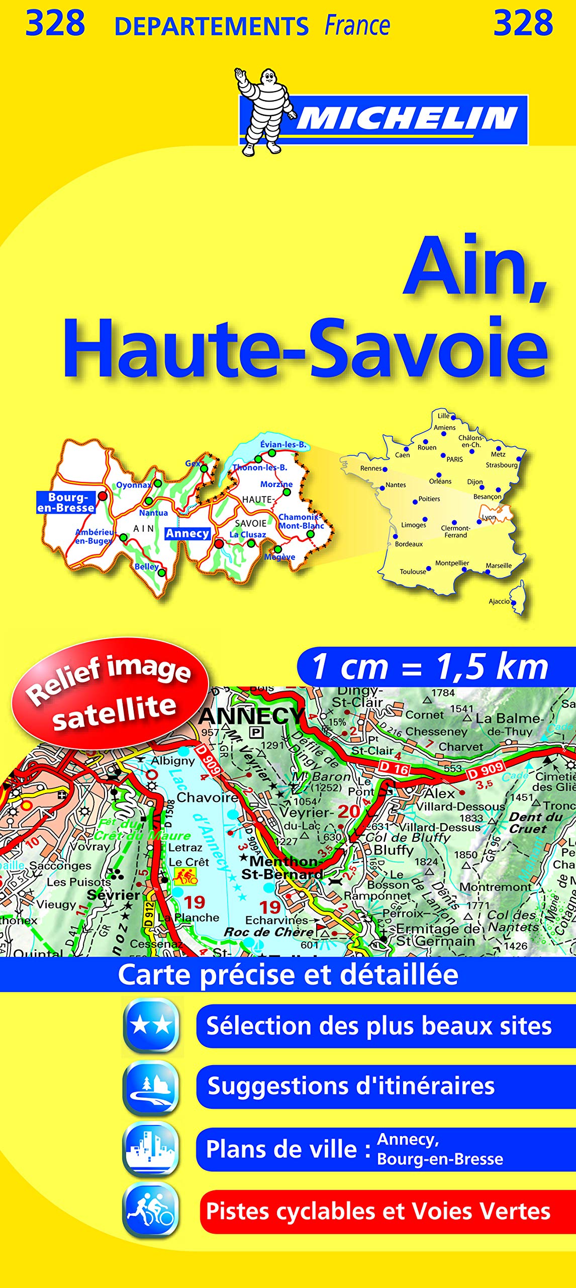 AIN / HAUTE - SAVOIE 11328 CARTE ' LOCAL ' ( France ) MICHELIN KAART (KAARTEN/CARTES MICHELIN) Leisure, Home & Garden