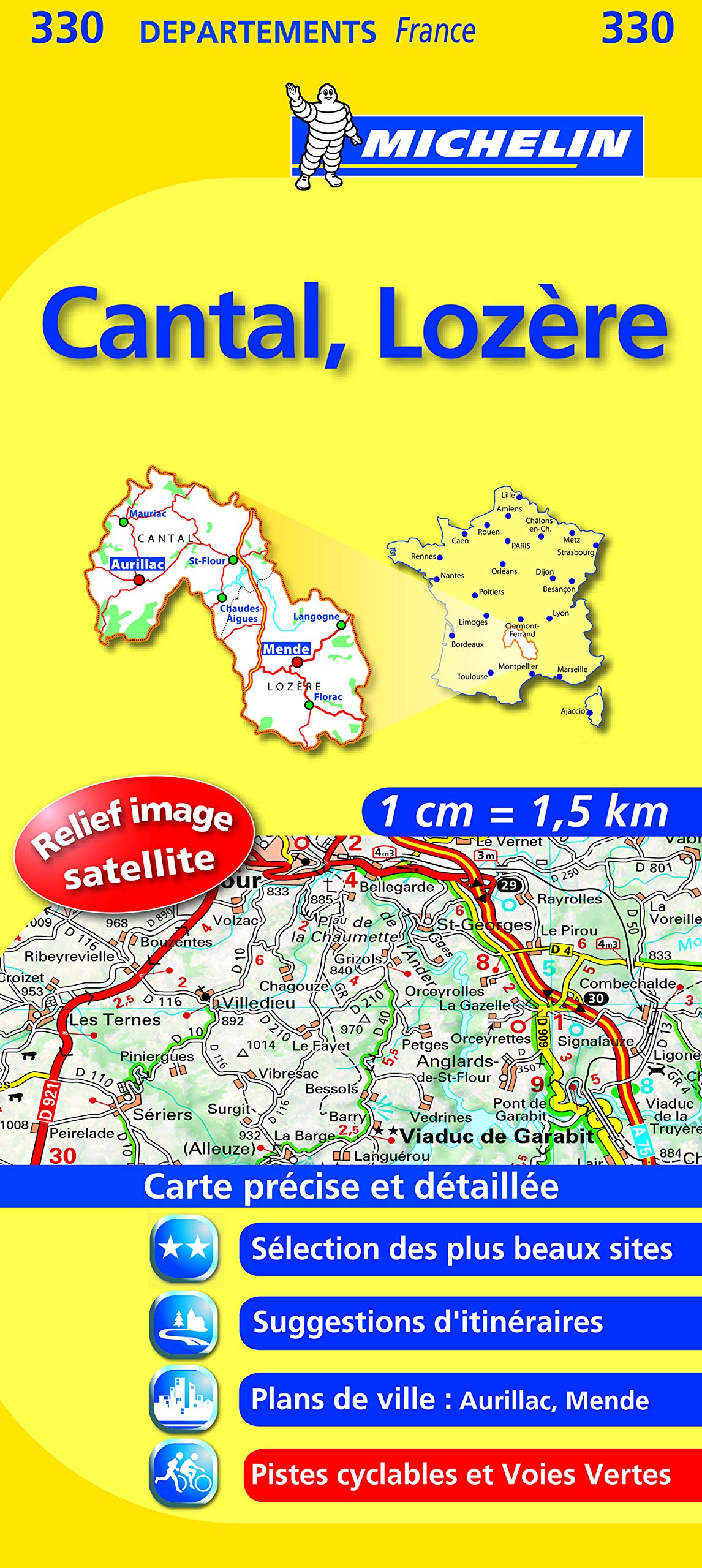 CANTAL / LOZERE 11330 CARTE ' LOCAL ' ( France ) MICHELIN KAART (KAARTEN/CARTES MICHELIN) Leisure, Home & Garden