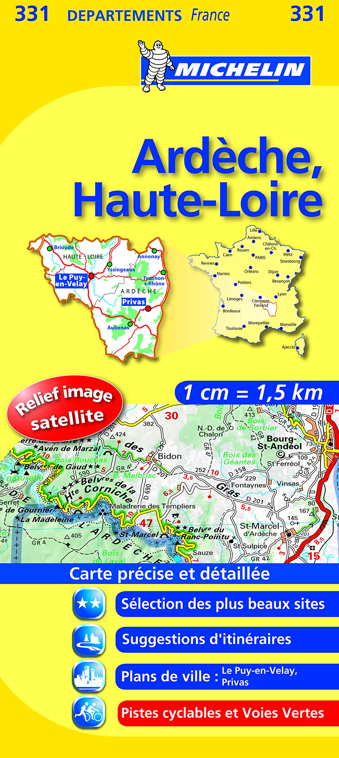 ARDECHE / HAUTE - LOIRE 11331 CARTE ' LOCAL ' ( France ) MICHELIN KAART (KAARTEN/CARTES MICHELIN) Leisure, Home & Garden