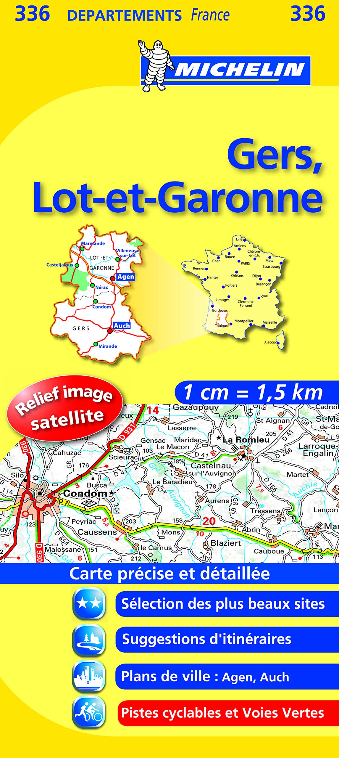 GERS / LOT - ET - GARONNE 11336 CARTE ' LOCAL ' ( France ) MICHELIN KAART (KAARTEN/CARTES MICHELIN) Leisure, Home & Garden