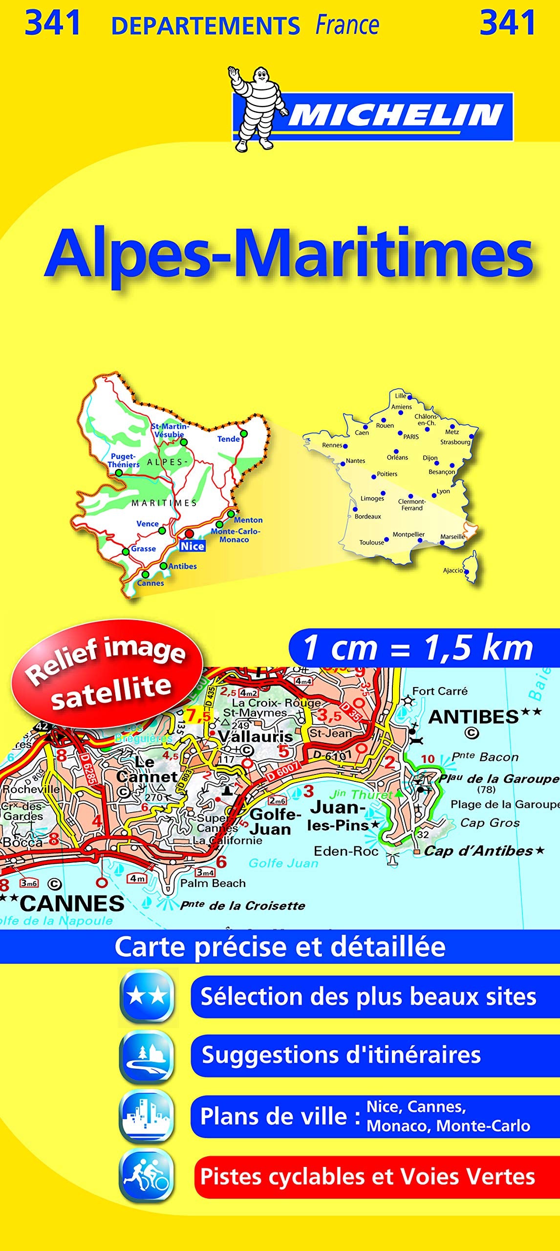 ALPES MARITIMES 11341 CARTE ' LOCAL ' ( France ) MICHELIN KAART (KAARTEN/CARTES MICHELIN) Leisure, Home & Garden