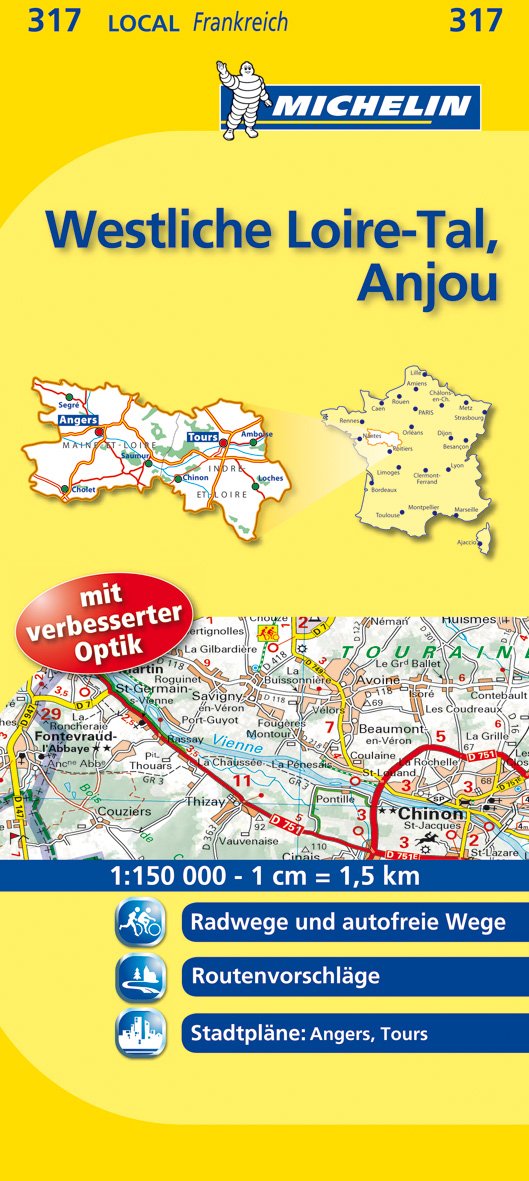 Michelin Westliches Loiretal - Anjou: Straßen- und Tourismuskarte Leisure, Home & Garden
