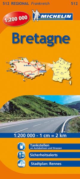 Michelin Bretagne: Straßen- und Tourismuskarte 1:200.000 (MICHELIN Regionalkarten, Band 512) Leisure, Home & Garden