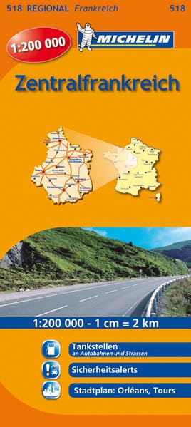 Michelin Zentralfrankreich: Straßen- und Tourismuskarte 1:200.000 (MICHELIN Regionalkarten, Band 518) Leisure, Home & Garden