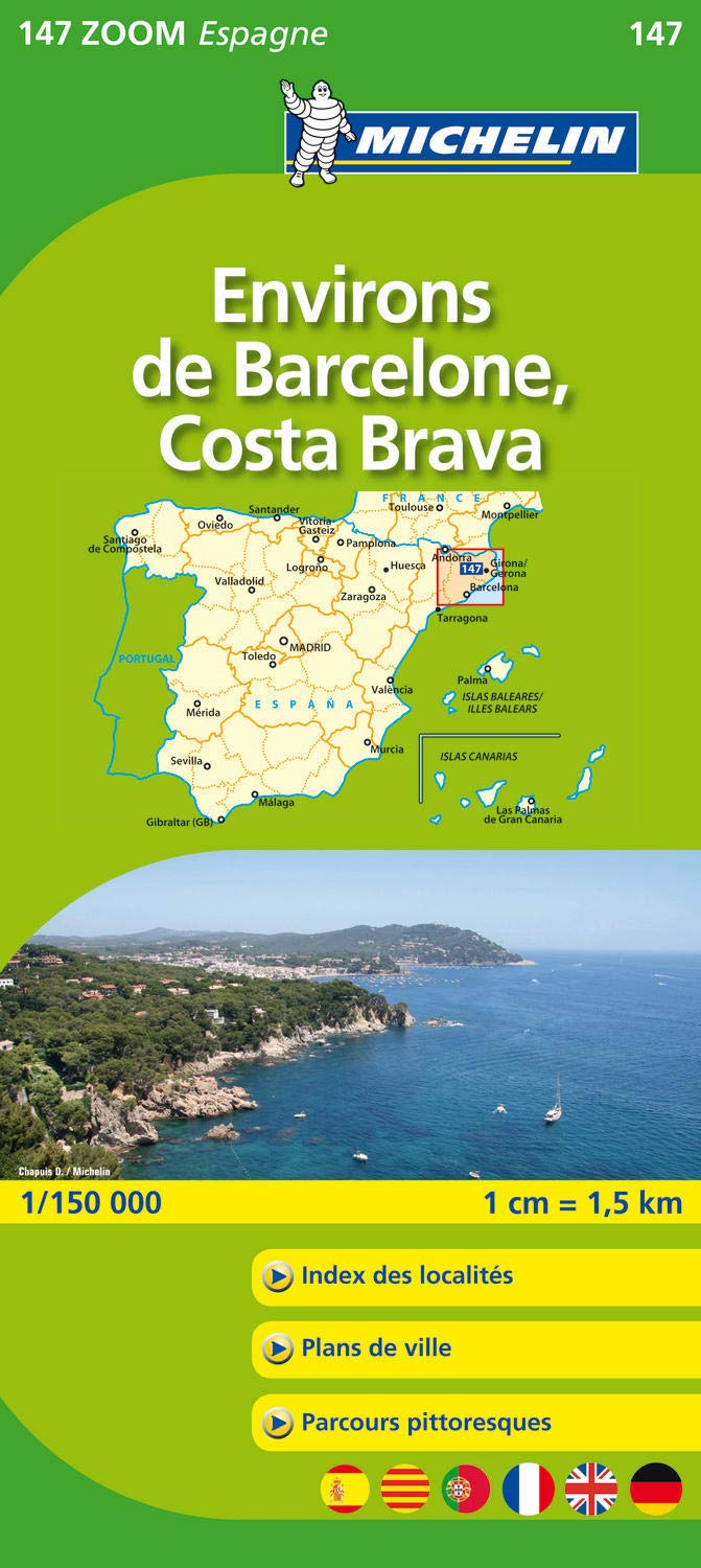 Barcelona Costa Brava 11147 Carte Zoom Michelin kaart (Michelin kaart - Zoom (147)) Leisure, Home & Garden