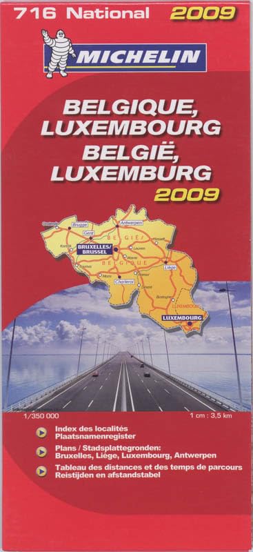 BELGIQUE LUXEMBOURG BELGIE LUXEMBURG 11716 CARTE ' NATIONAL ' 2009 MICHELIN KAART book