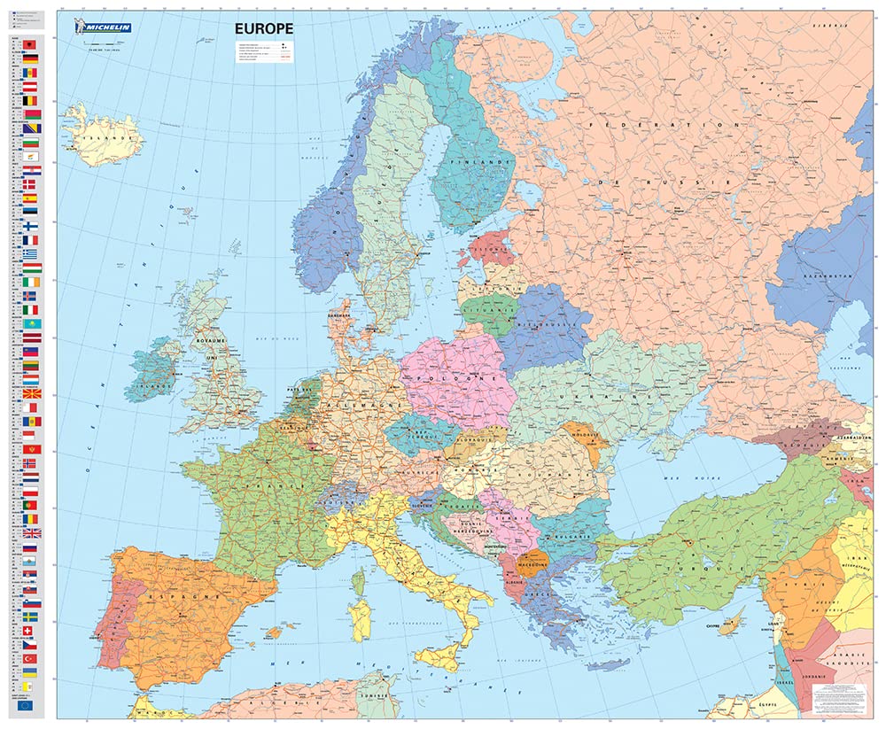 Europe Political - Michelin rolled & tubed wall map Encapsulated: Wall Map (Mapas en tubo y plastificados Michelin, Band 2430) Leisure, Home & Garden