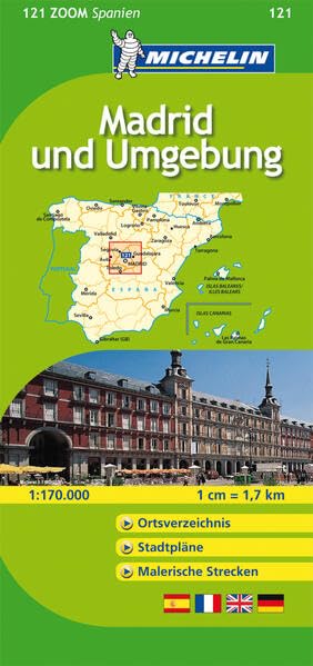 Michelin Madrid und Umgebung: Straßen- und Tourismuskarte 1:170.000 (MICHELIN Localkarten, Band 121) Leisure, Home & Garden