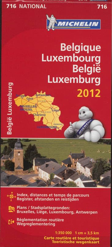 BELGIQUE LUXEMBOURG BELGIE LUXEMBURG 11716 CARTE ' NATIONAL ' 2012 MICHELIN KAART book