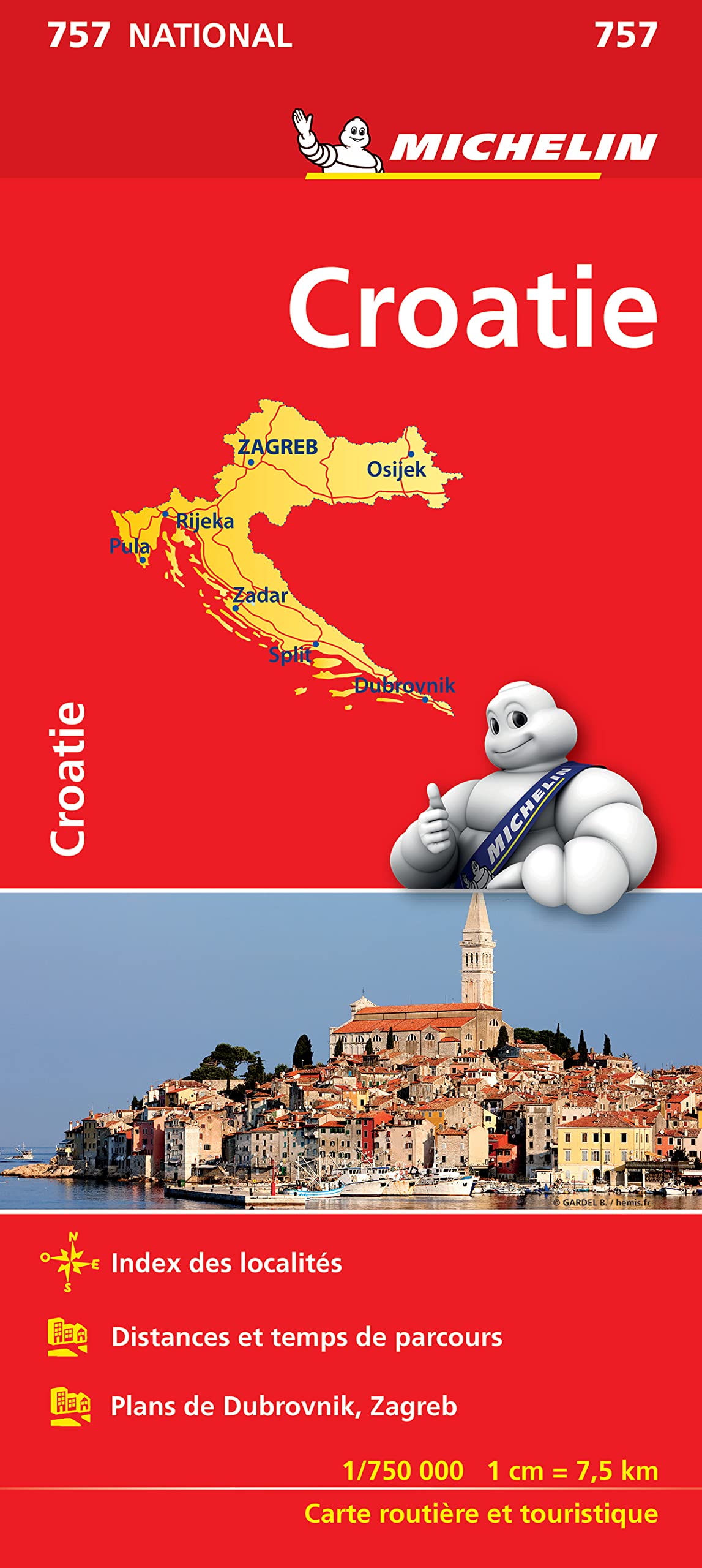 Carte national Croatie - N°757 l'echelle : 1/750000 book