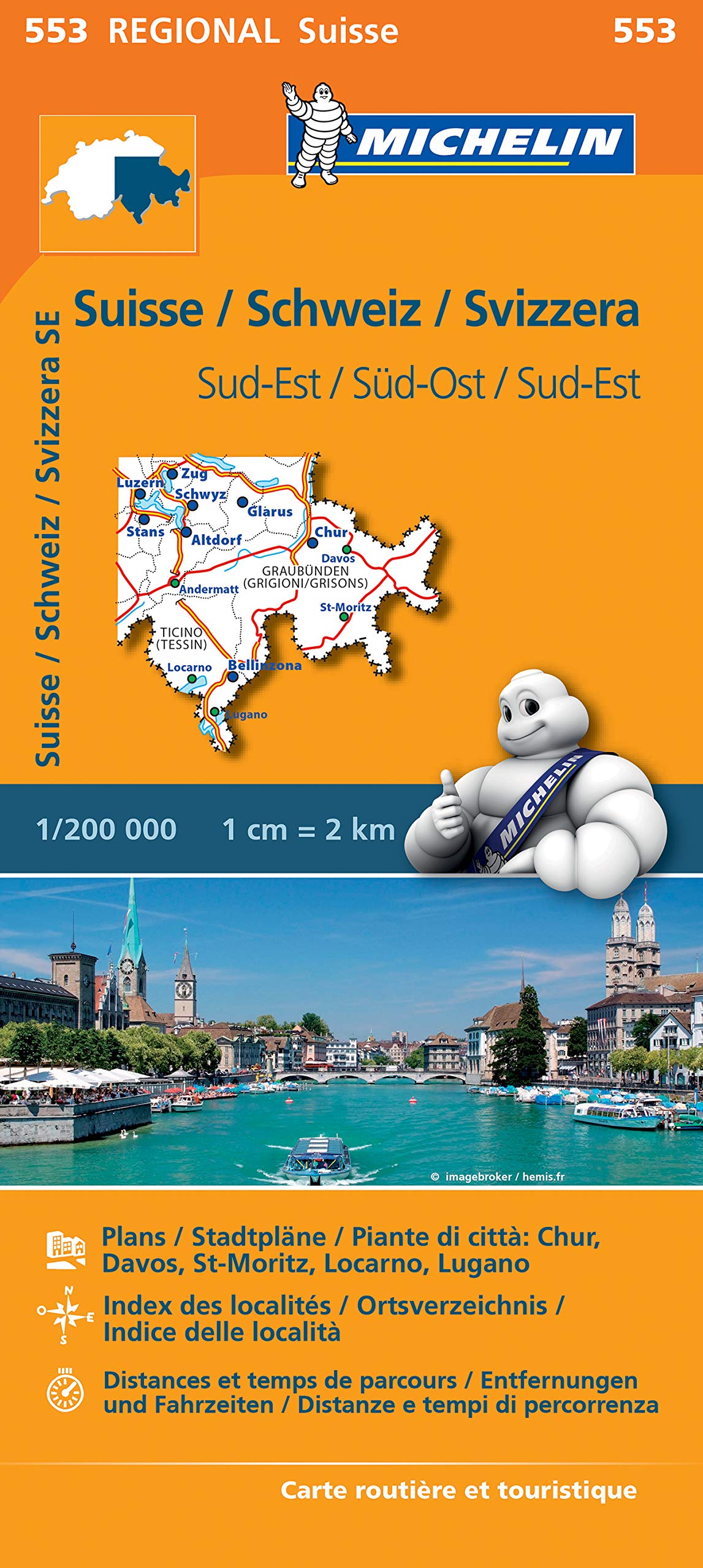 Michelin Regionalkarte Schweiz Süd-Ost 1 : 200 000 book