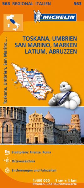 Michelin Toskana, Umbrien, San Marino, Marken, Latium, Abruzzen: Straßen- und Tourismuskarte 1:400.000 (MICHELIN Regionalkarten) Leisure, Home & Garden