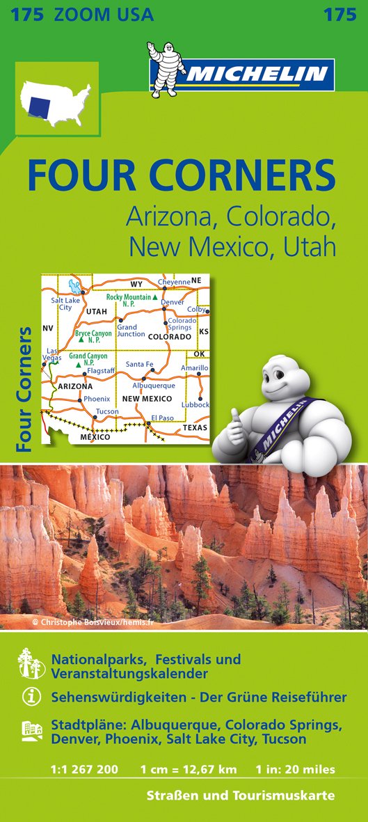 Michelin Four Corners, Arizona, Colorado, New Mexiko, Utah: Straßen- und Tourismuskarte 1:1.267.200 (MICHELIN Zoomkarten) Stationery