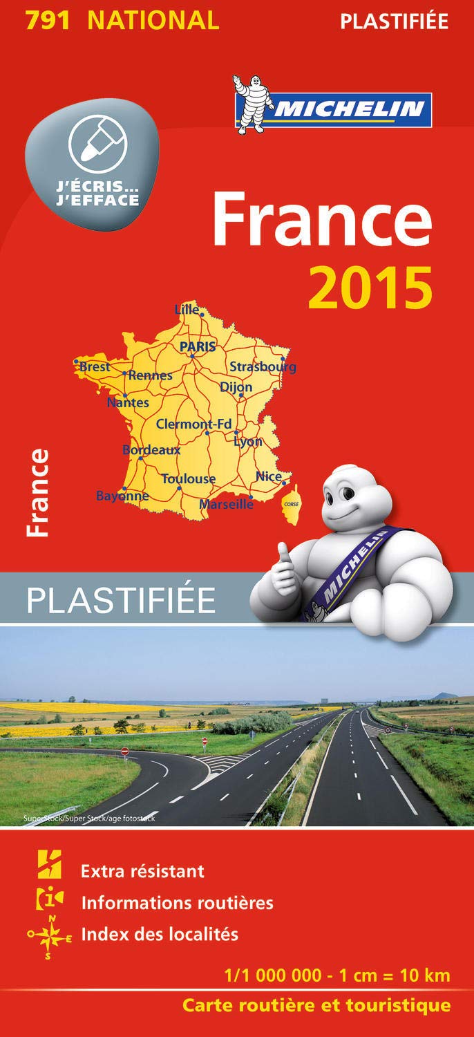 Michelin Frankreich 2015 (plastifiziert): Straßen- und Tourismuskarte 1:1.000.000 (MICHELIN Nationalkarten, Band 791) Leisure, Home & Garden