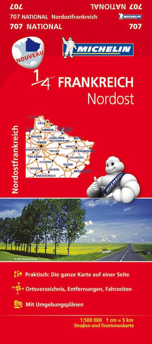 Michelin Nordostfrankreich: Straßen- und Tourismuskarte 1:500.000 (MICHELIN Nationalkarten, Band 707) Leisure, Home & Garden