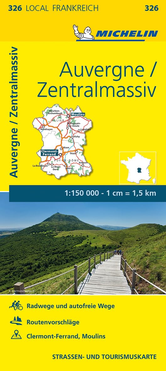 Michelin Auvergne - Zentralmassiv: Straßen- und Tourismuskarte 1:150.000, Auflage 2020 (MICHELIN Localkarten) Leisure, Home & Garden