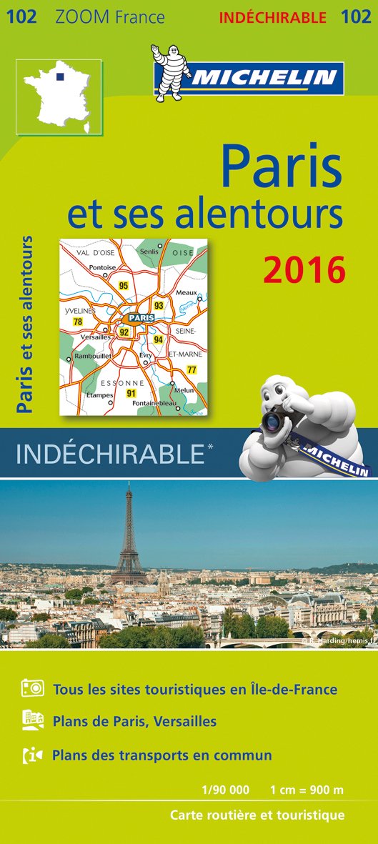 Michelin Paris und Umgebung 2016 Straßen- und Tourismuskarte 1 : 90.000 Leisure, Home & Garden