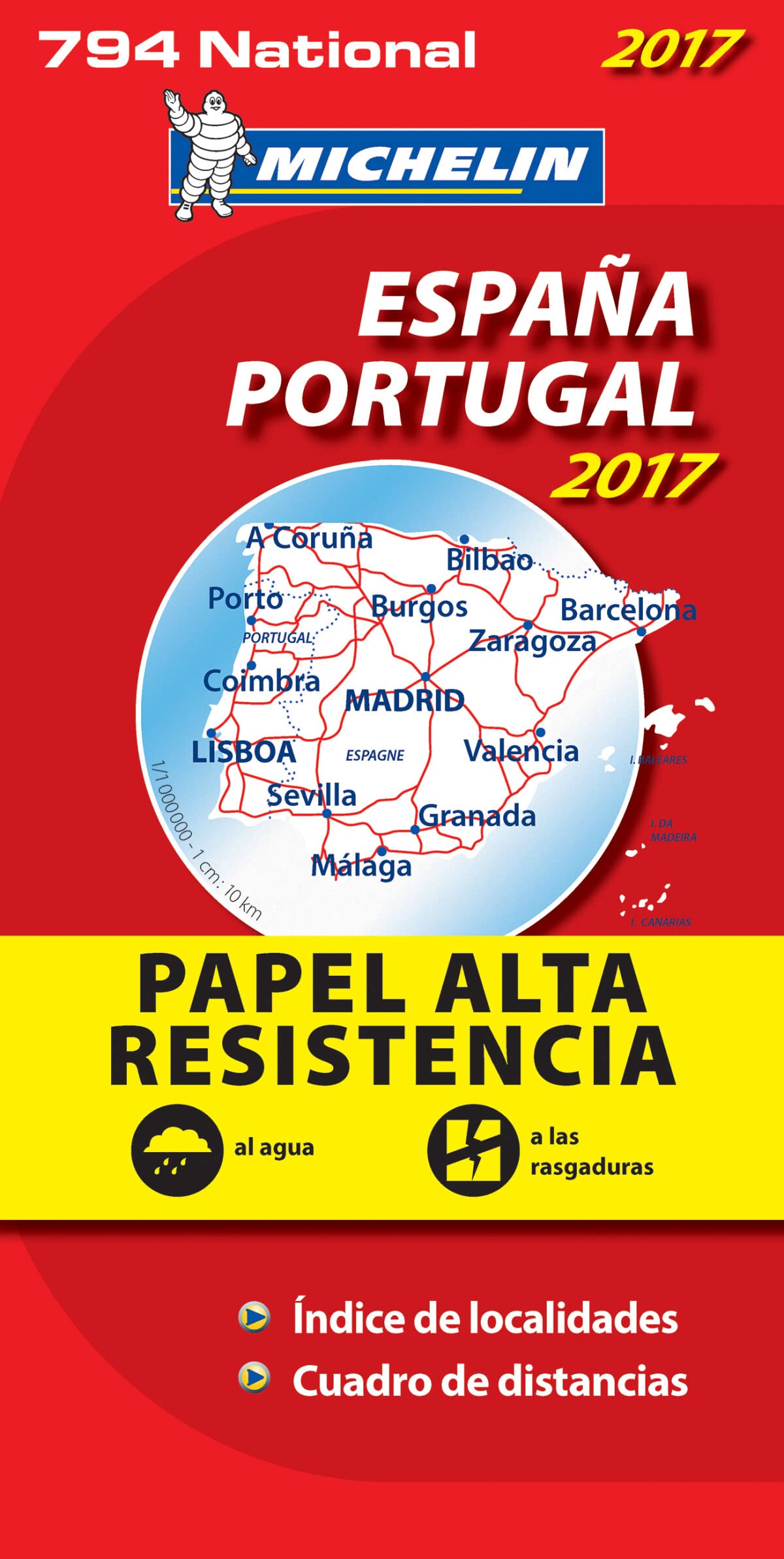 Espana & Portugal 2017 - High Resistance National Map 794 (Mapas National Michelin) Leisure, Home & Garden