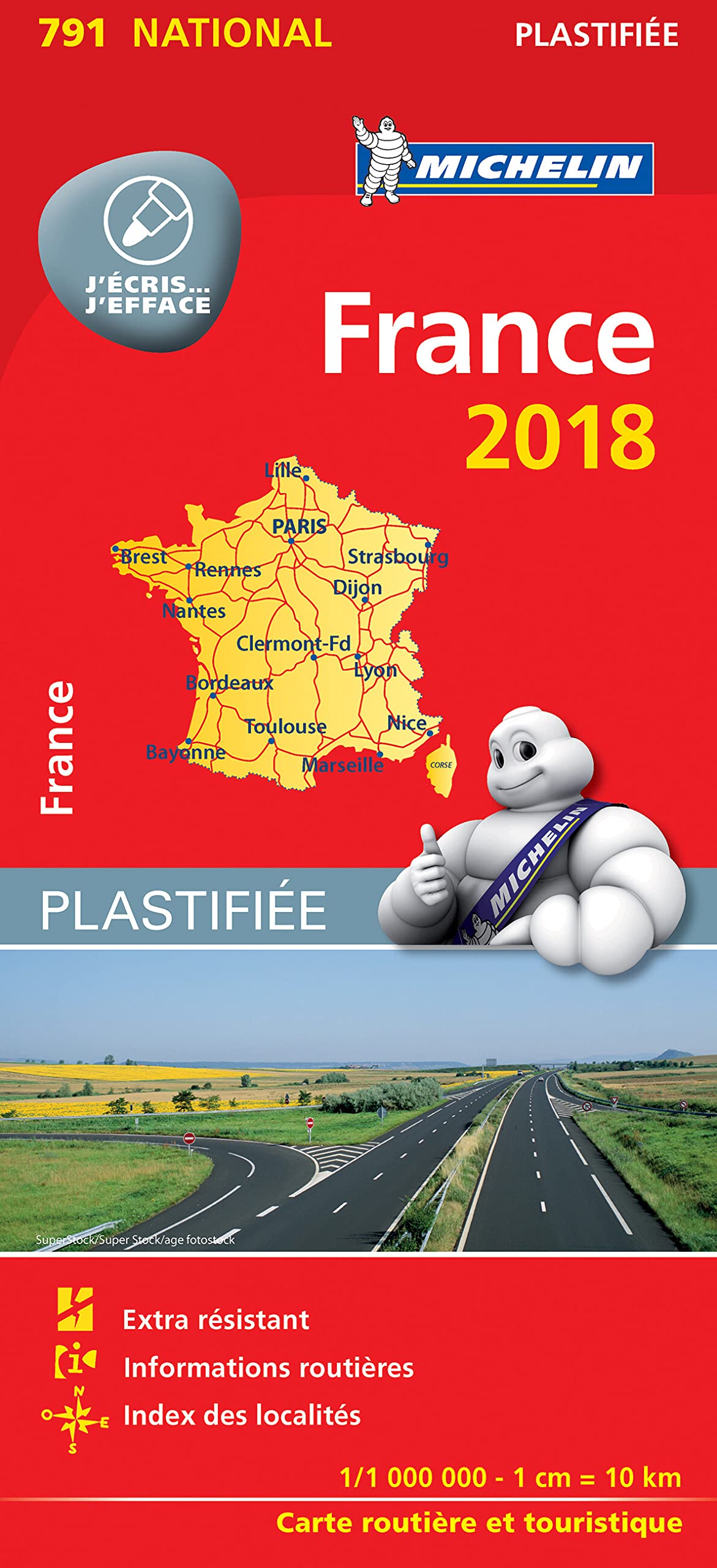 Michelin Frankreich 2018 (plastifiziert): Straßen- und Tourismuskarte 1:1.000.000 (MICHELIN Nationalkarten) Leisure, Home & Garden