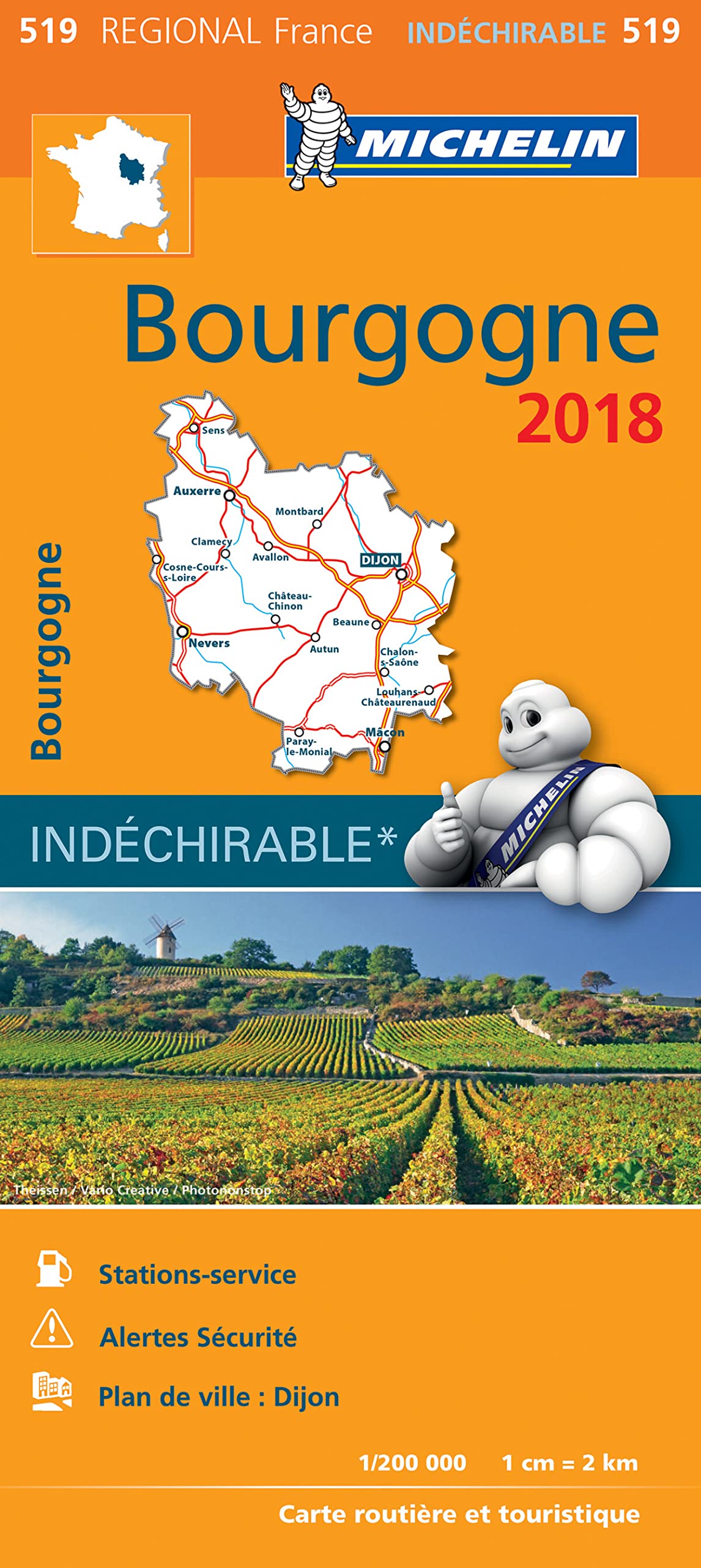 BOURGOGNE 17519 CARTE MICHELIN KAART 2018 Leisure, Home & Garden